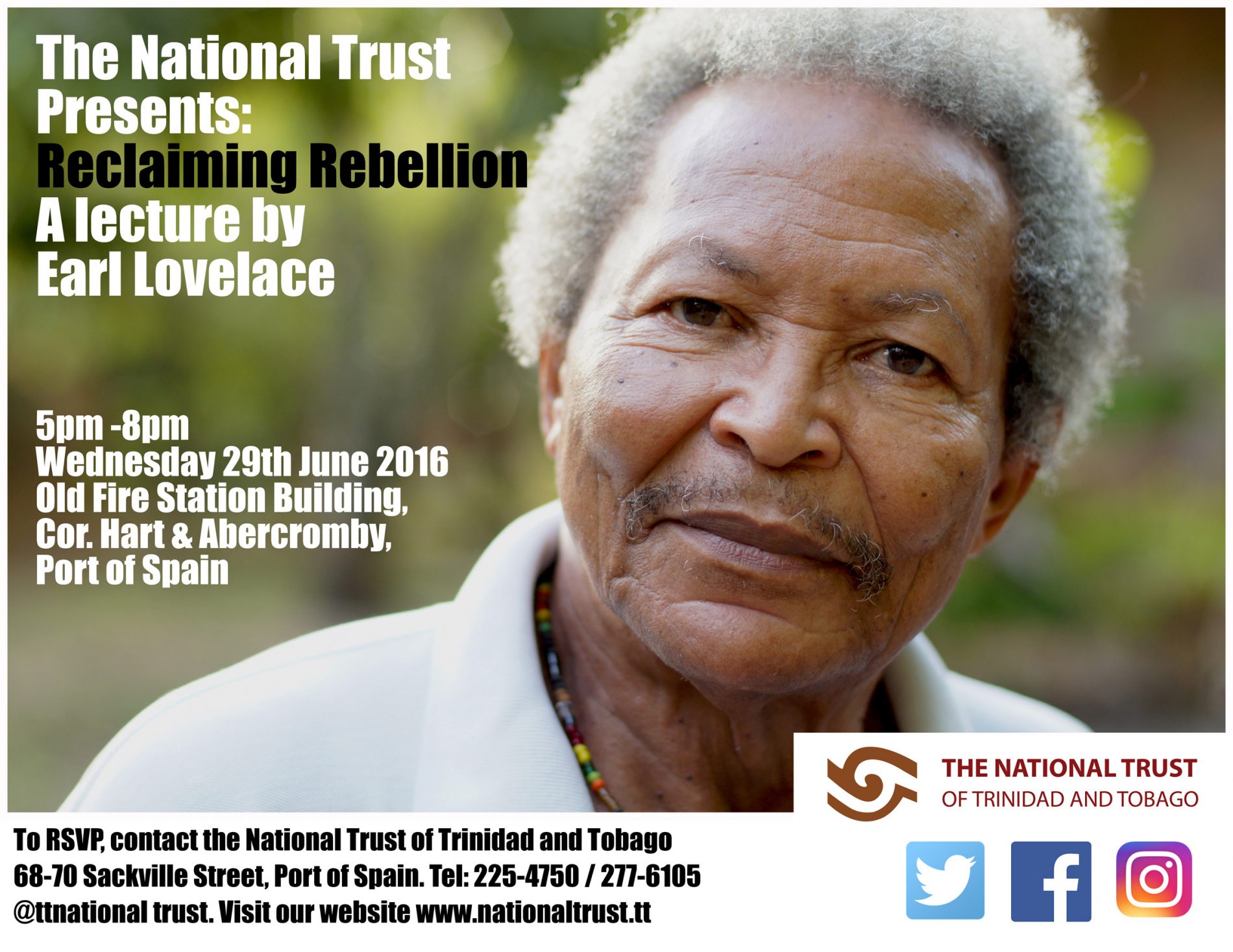 Reclaiming Rebellion - A lecture by Earl Lovelace on 29th June 2016