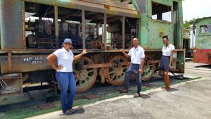 Members of Staff with one of the engines