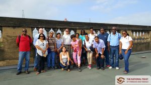 Members of the tour on the roof of City Gate 