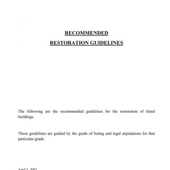Restoration Guidelines