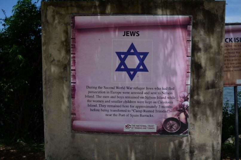 Sign on Nelson Island acknowledging the presence of the internment camp for refugees during the Second World War. Source: Kara Roopsingh 2020