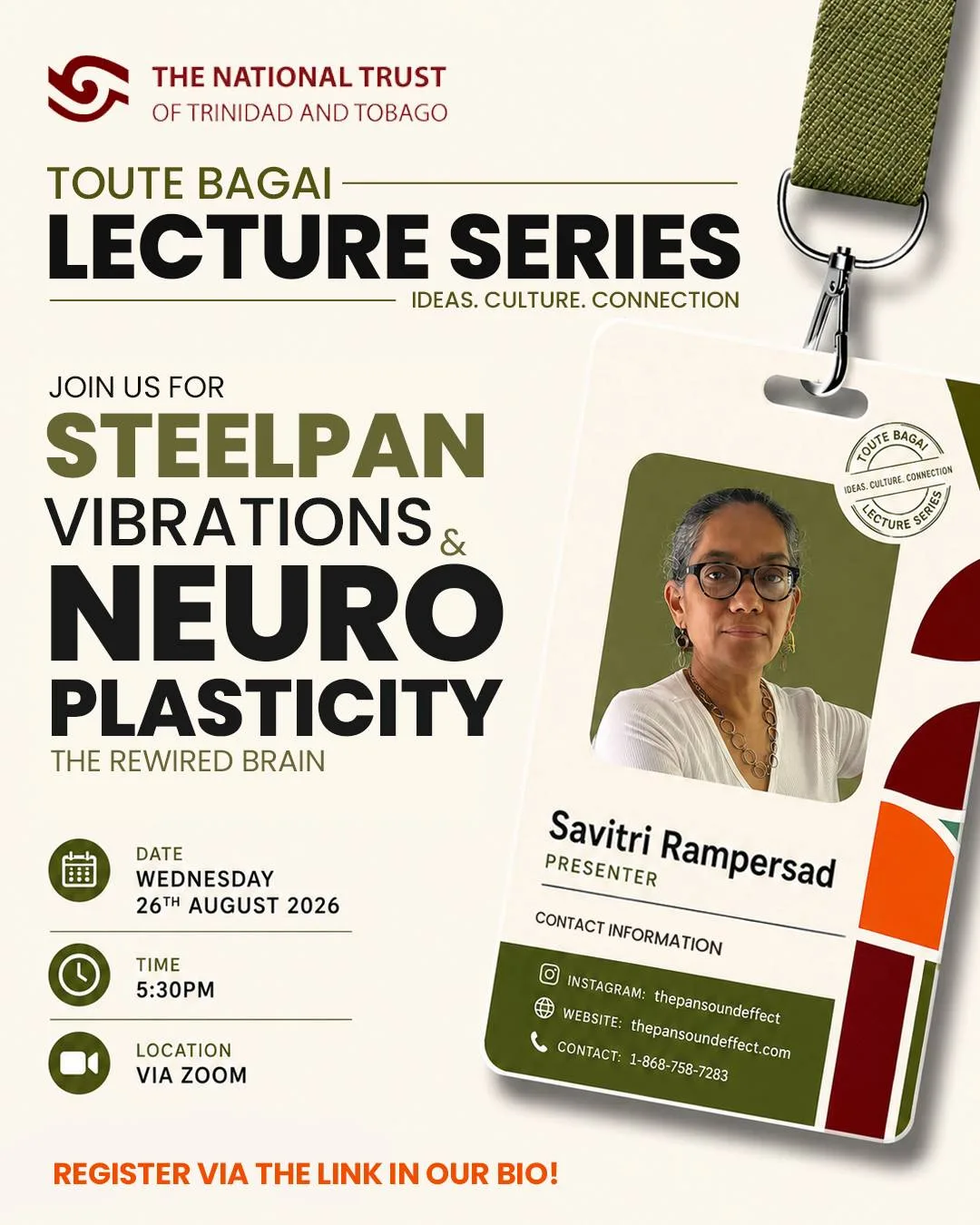 Toute Bagai Lecture Series: Steelpan Vibrations & Neuroplasticity